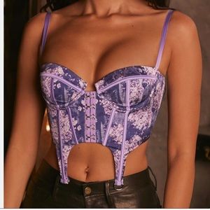 Purple flowered corset top